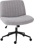 OLIXIS Criss Cross Chair with Wheels Wide Cross Legged Office Desk Vanity Chair by OLIXIS