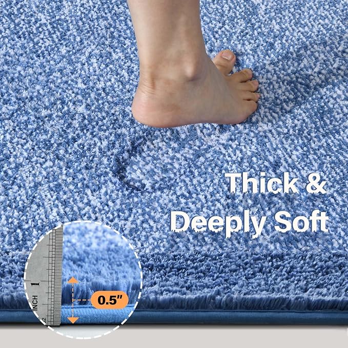 60x24 Long Bathroom Rugs Washable Non Slip, Soft Absorbent Quick Dry Mats - Image 4