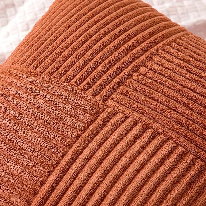 MIULEE Rust Decorative Throw Pillow Covers 18x18 Inch - Image 2