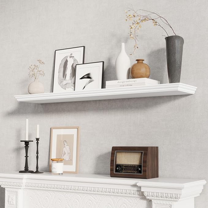 Fun Memories Floating Shelves 48 Inch Long, 9.3 Inch Deep Classic Crown Molding - Image 2