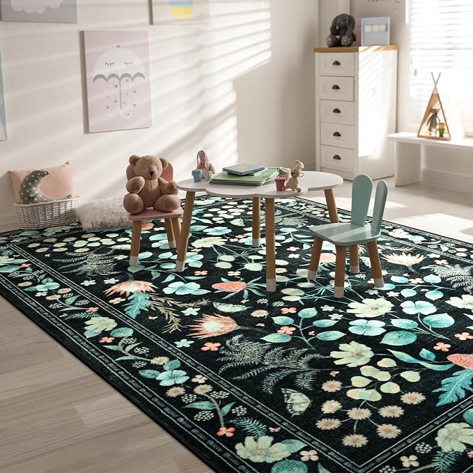 Area Rugs for Living Room, Washable 5x7 Vintage Rug for Bedroom, Non-Slip - Image 4