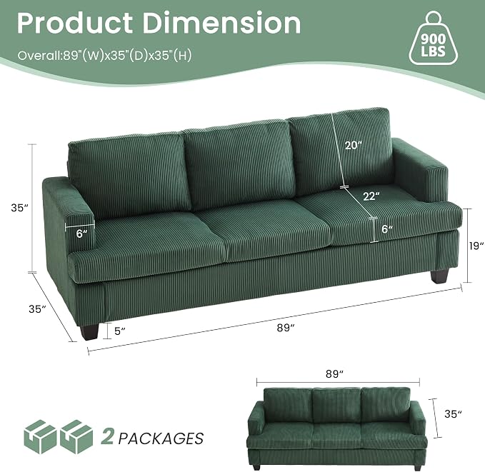 YOUDENOVA Sofa, Modern Comfy Couches - Image 2