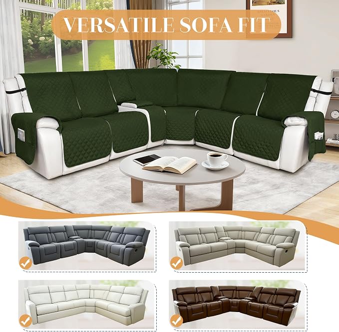 HDCAXKJ 100% Waterproof Reclining Sectional Couch Covers L Shape Recliner Sofa - Image 5