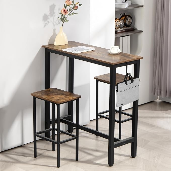 Finnhomy Bar Table Set, 39.3" Pub Table High Top Table, Rectangular Bar Height - Image 3