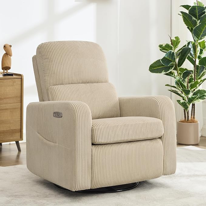 Swivel Rocker Recliner, Oversized Power Recliner Nursery Glider - Image 9