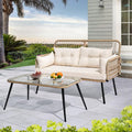 YITAHOME 2-Piece Patio Furniture Wicker Outdoor Loveseat, All-Weather Rattan by YITAHOME