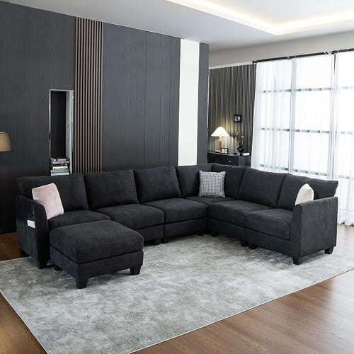 122.8" Large Sectional Couches for Living Room, 6 Seater L Shaped Modular by ZXDesign