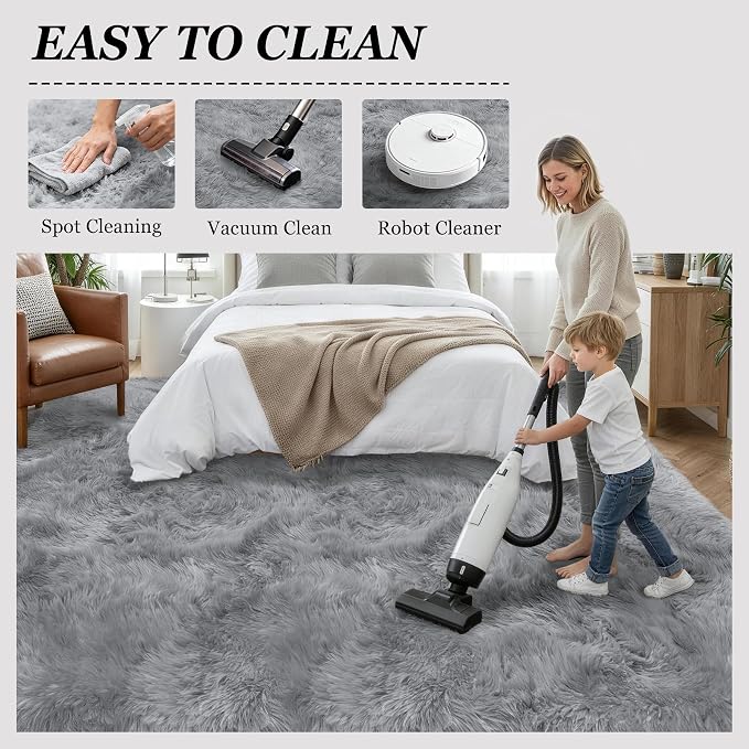8x10 Area Rugs for Living Room Bedroom: Ultra Soft Fluffy Shag Rug Upgrade - Image 8