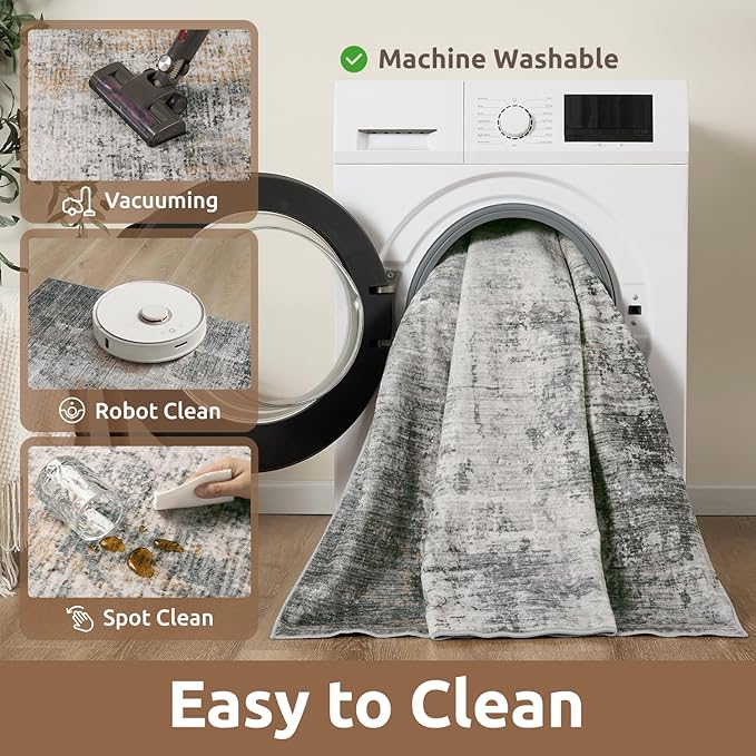 9 x 12 Area Rugs for Living Room, Machine Washable Non Slip Rug Ultra Soft Low - Image 6