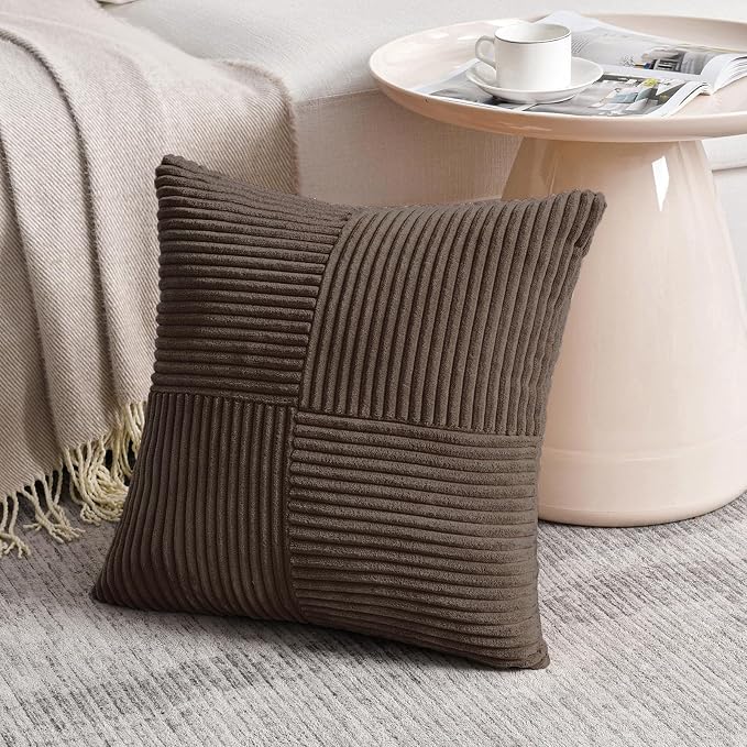 Fancy Homi 2 Packs Dark Brown Samll Decorative Throw Pillow Covers 14x14 Inch - Image 2
