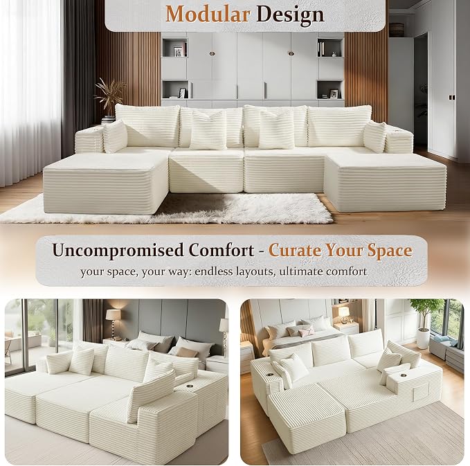 37" Cloud Sectional Couch Ottoman - Image 6