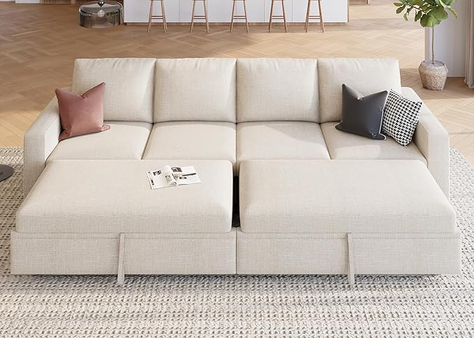 HONBAY Modular Sectional Sleeper Sofa Bed, - Image 5