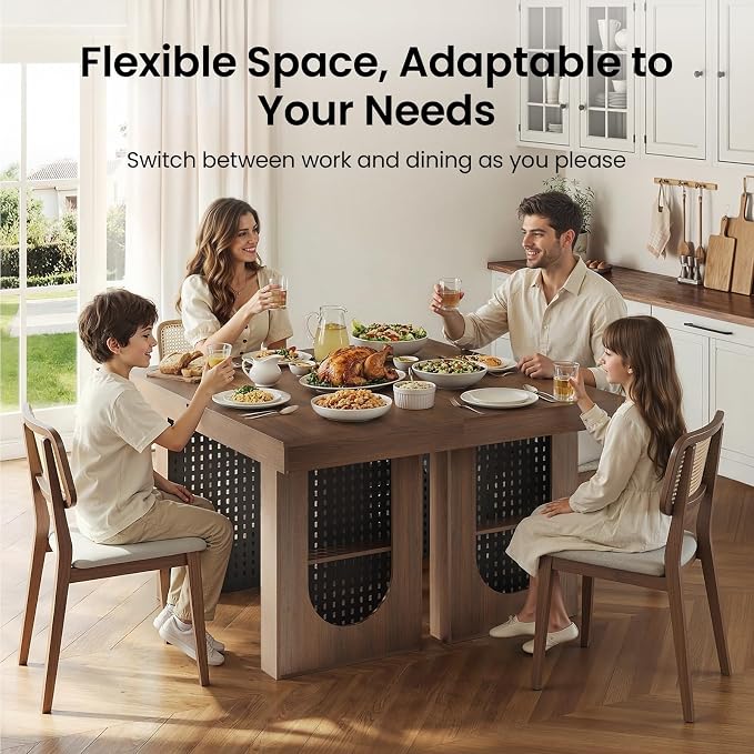 55" Convertible Computer Desk, 2-in-1 Flip-Top Desk & Dining Table - Image 7