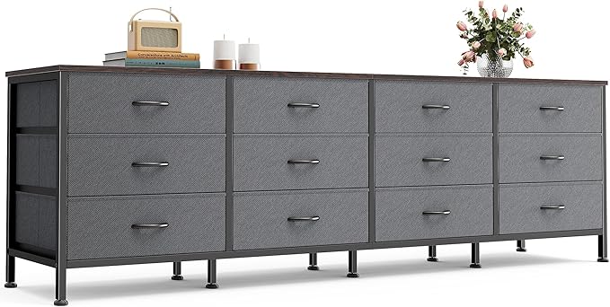 Huuger 70 Inch Dresser for Bedroom, TV Stand for 65, 80 Inch TV, 12 Drawer Long by Huuger