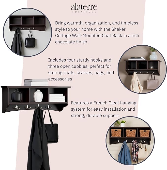 Shaker Cottage Wall-Mounted Coat Rack - Image 4