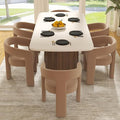 RIVOVA Modern Barrel Dining Chairs Set of 6, Velvet Upholstered Accent Side by RIVOVA