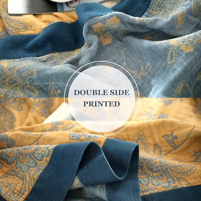 LUTBM Boho Throw Blanket for Bed 100% Cotton Ultra Soft Rustic Quilt Summer - Image 6