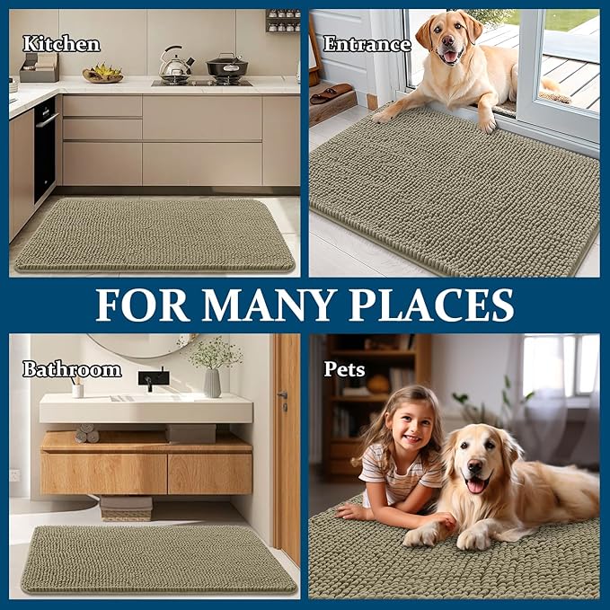 OLANLY Dog Door Mat for Muddy Paws 35x24, Absorbs Moisture and Dirt, Absorbent - Image 8