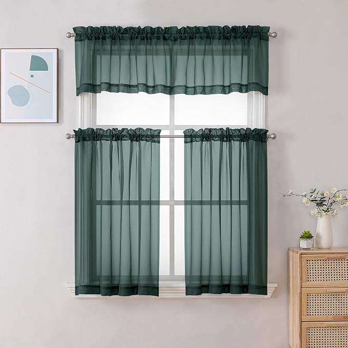 Chyhomenyc Hunter Green Sheer Valances - Image 2
