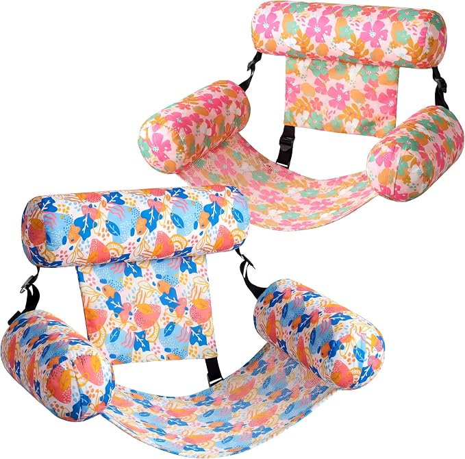 SLOOSH Inflatable Pool Floats Adult, 2 Packs Floating Lounge Chairs, Blow up by Sloosh