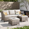 Buenhomino 3 Pieces Patio Furniture Sofa Set-Outdoor Wicker Patio Furniture by AMCLOBA