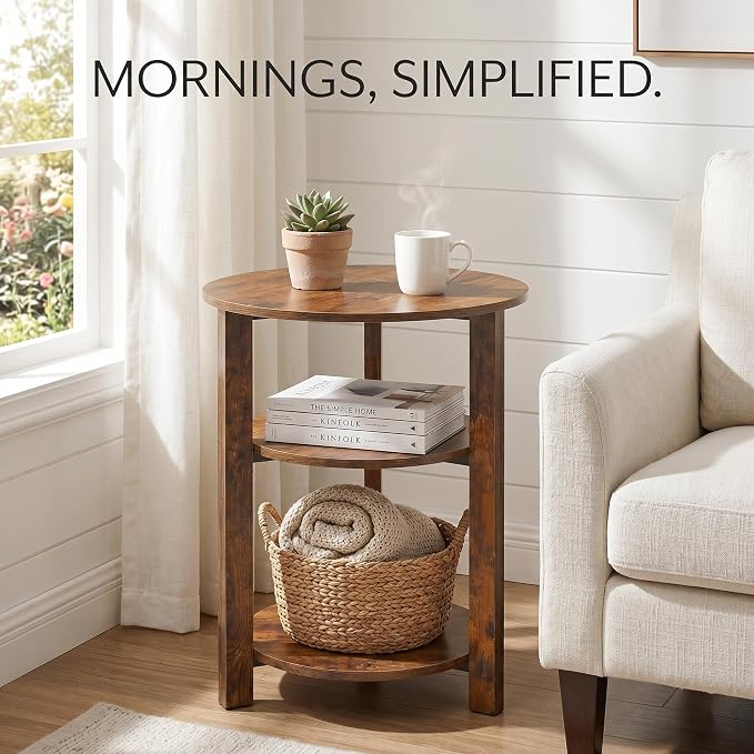 Farmhouse 3-Tier Round Side Table, 17.7*21.7inch End Table - Image 6