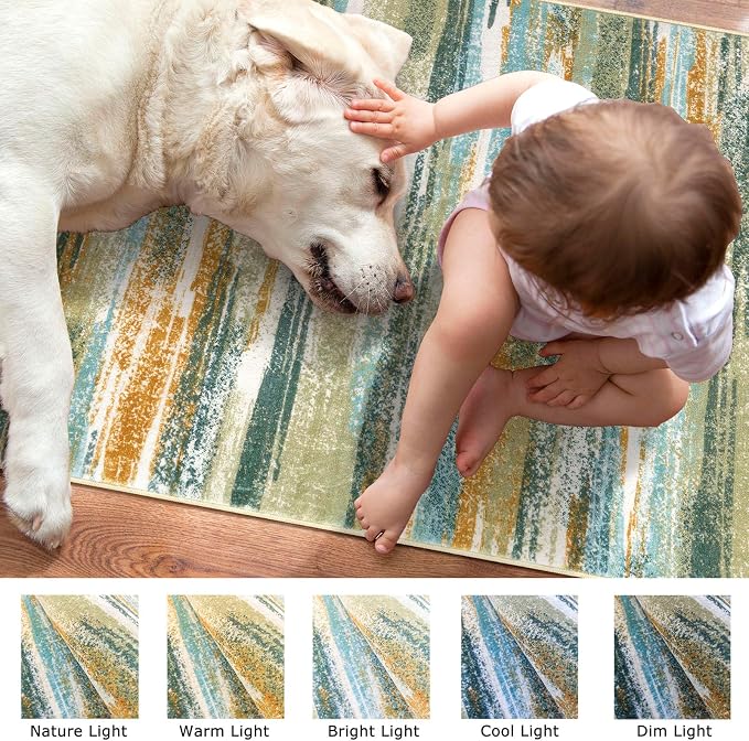 Lansny Modern Abstract Runner Rug 2x10 - Image 3