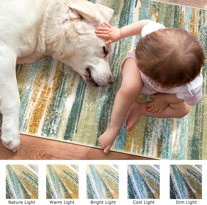 Lansny Modern Abstract Runner Rug 2.6x14 - Image 3