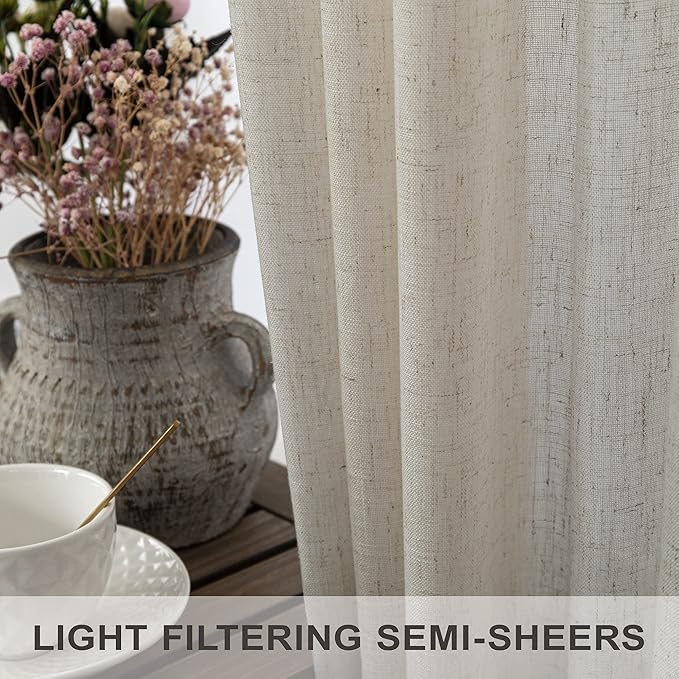 Flax Linen Curtains 38 Inch Wide - Image 4