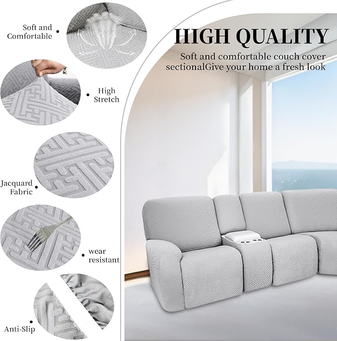 100% Waterproof Sectional Recliner Couch Covers - Image 5