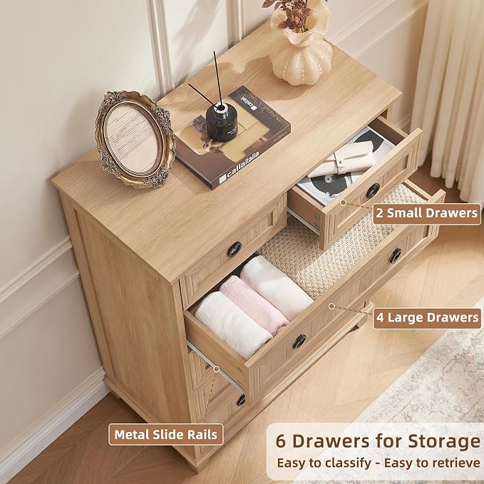 Joaxswe Farmhouse 6 Drawer Dresser - Image 6
