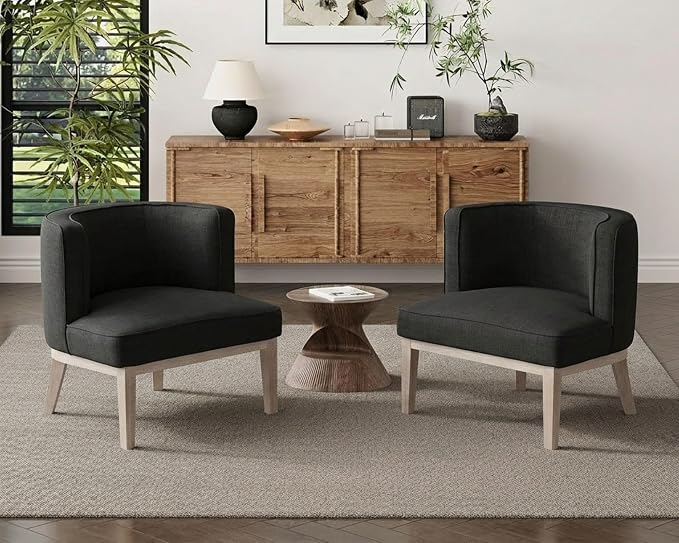 Gray Barrel Chairs Set of 2 - Image 8
