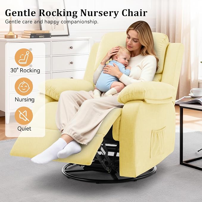 Korser Recliner Chair, 360 Swivel Rocker Chair - Image 5
