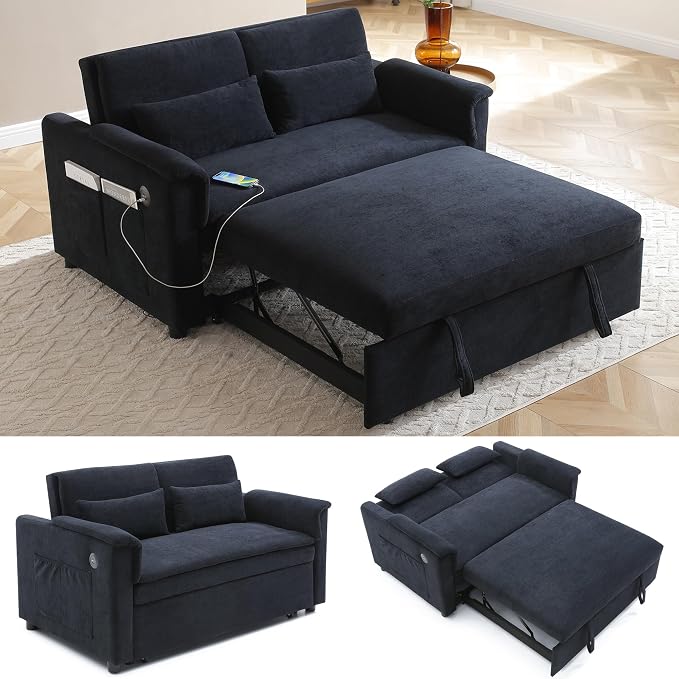 55.5" Small Sleeper Sofa Couch by LITVZ