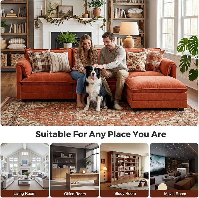 ELUCHANG Oversized 113" Modular Sectional Sofa, Comfy Cloud Couch, L Shaped - Image 3