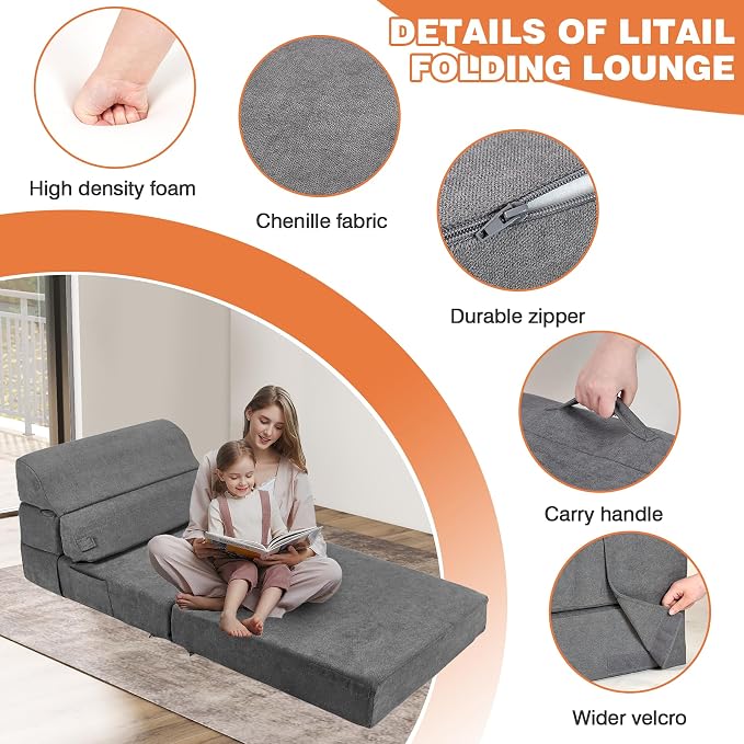 Foldable Sofa Bed for Adults Comfy Folding Sofa Bed, Convertible Sleeper Sofa - Image 7