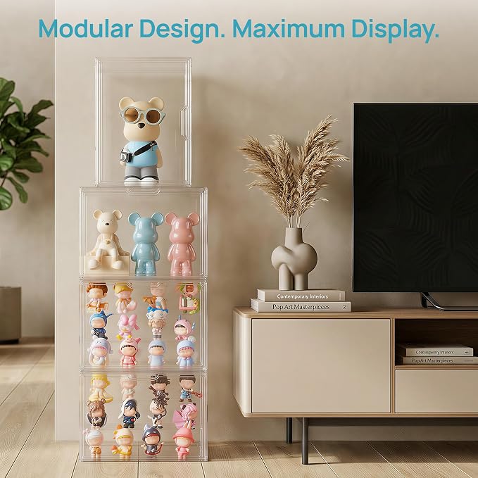 Vtopmart 2 Pack Acrylic Display Case, Stackable Figure Display Case - Image 8