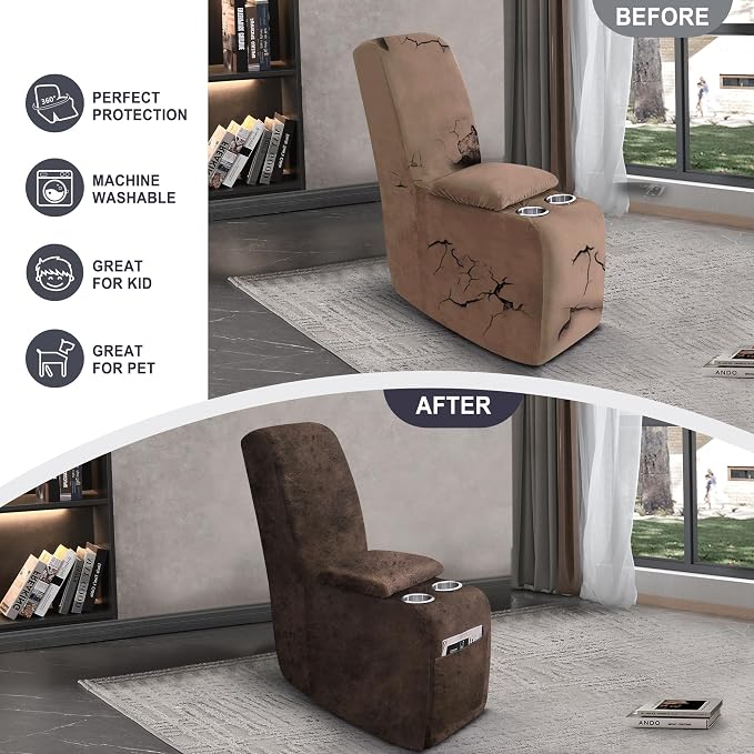 ANARACHON Leather Look Recliner Console Cover - Image 6