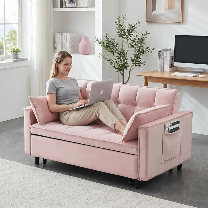 3 in 1 Convertible Sofa Bed, Loveseat Sleeper Sofa - Image 5