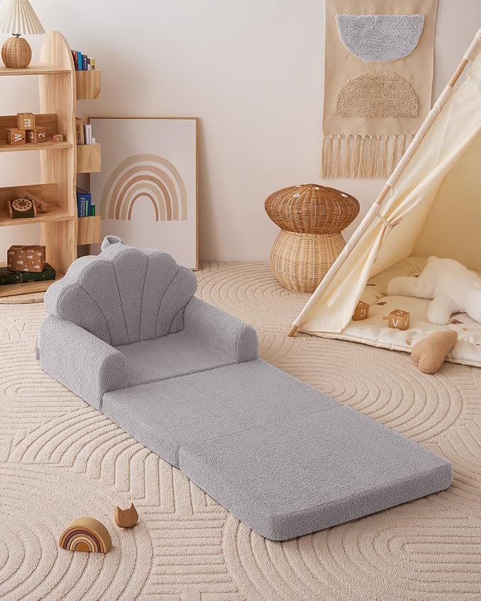 Blissful Diary Foldable Toddler Couch, 2-in-1 Comfy Toddler Chair & Lounger - Image 9