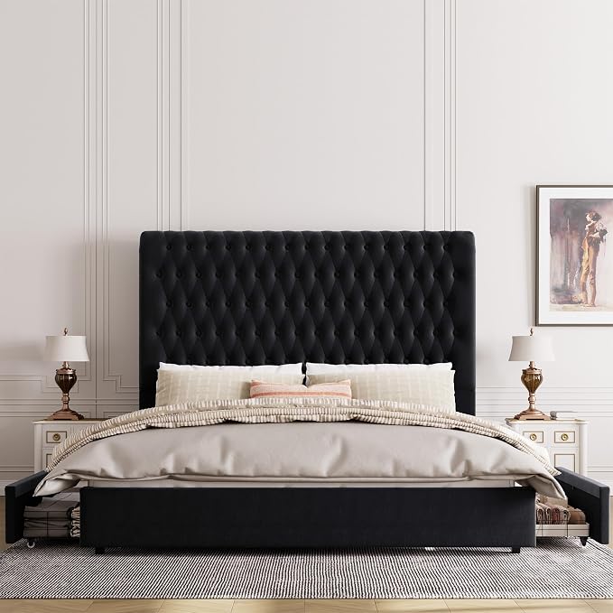 Queen Size Bed Frame 54" Tall Headboard - Image 7
