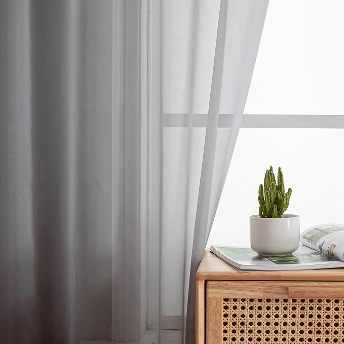 Aiyufeng Sheer Voile Window Treatment Rod Pocket Curtain Panels - Image 5