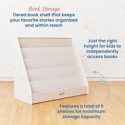 ECR4Kids Single-Sided Book Storage and Display, Montessori Furniture - Image 5