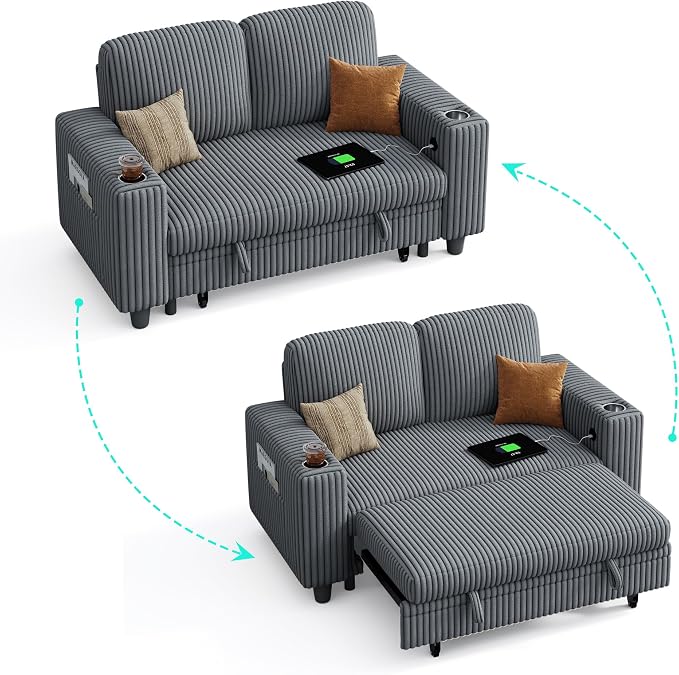 LINSY HOME Sectional Sleeper Sofa Pull Out Couches - Image 7
