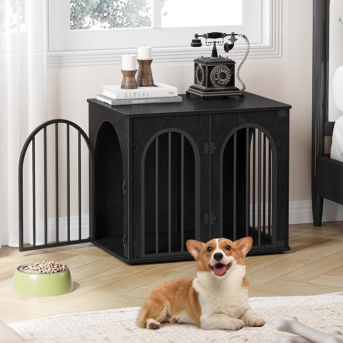 Hzuaneri 26.8'' Wooden Dog Crate Furniture, Indoor Dog Kennel Dogs Cage - Image 5