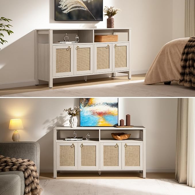 SICOTAS Rattan TV Stand for Television up to 120" - Image 5