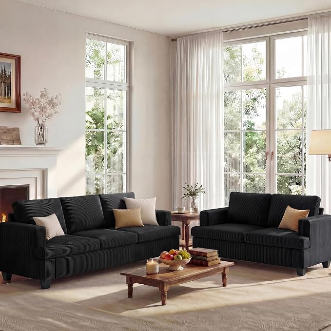 Apicizon 89" Dark Grey Couch for Living Room, Comfy Clound Couch 3 Seater Sofa - Image 7
