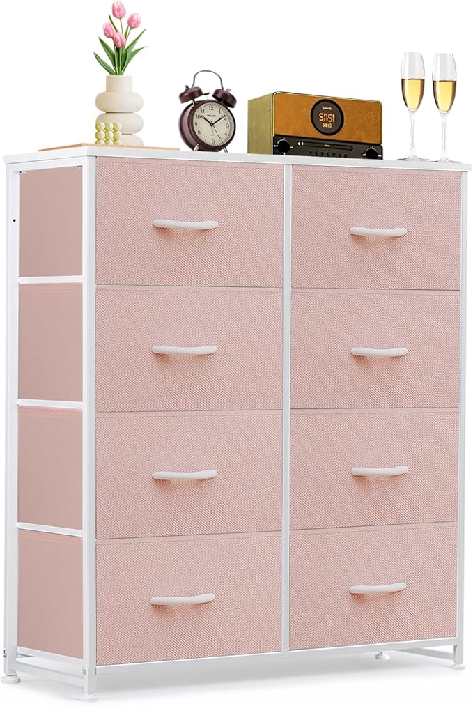 8-Drawer Dresser for Bedroom, Anti-Tip Tall Storage Organizer Chest of Drawers by SageNest