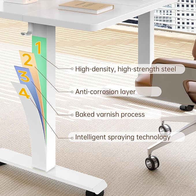 Veken 55 Inch Large Electric Standing Desk, Sit to Stand Up, Heights Adjustable - Image 8