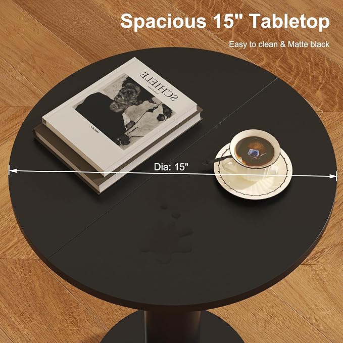 LAATOOREE Round Side Table, Accent Drink Coffee Table, Spacious Top, Thick - Image 7